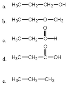 <strong>Which of the following should have the highest surface tension at a given temperature?  </strong> A)a B)b C)c D)d E)e <div style=padding-top: 35px> 