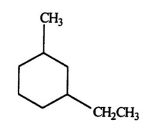 <strong>Select the correct name for the following compound. </strong> A)1-ethyl-3-methylcyclohexane B)1-methyl-5-ethylcyclohexane C)meta-ethylmethylcyclohexane D)meta-ethylmethylbenzene E)3-ethyltoluene