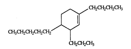 <strong>Select the correct name for the following compound. </strong> A)1-butyl-4-pentyl-3-propylcyclohexene B)1-butyl-4-pentyl-5-propylcyclohexene C)2-butyl-5-pentyl-6-propylcyclohexene D)4-butyl-1-pentyl-2-propylcyclohexene E)1-butyl-4-pentyl-3-propylbenzene