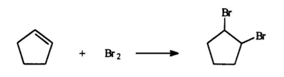 <strong>The reaction of bromine with an alkene such as cyclopentene is a good laboratory test for the presence of a double bond in a compound.What type of reaction is it? </strong> A)addition B)elimination C)substitution D)displacement E)reduction