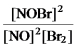 <strong>Write the mass-action expression,Q<sub>c</sub>,for the following chemical reaction. NO(g)+ Br<sub>2</sub>(g) NOBr(g)</strong> A) B) C) D) E)