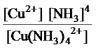 <strong>What is the mass-action expression,Q<sub>c</sub>,for the following chemical reaction? Cu<sup>2+</sup>(aq)+ 4NH<sub>3</sub>(aq) Cu(NH<sub>3</sub>)<sub>4</sub><sup>2+</sup>(aq)</strong> A) B) C) D) E)None of these is the correct mass-action expression.