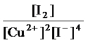<strong>Write the mass-action expression,Q<sub>c</sub>,for the following chemical reaction. 2Cu<sup>2+</sup>(aq)+ 4I<sup>-</sup>(aq) 2CuI(s)+ I<sub>2</sub>(aq)</strong> A) B) C) D) E)