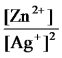 <strong>Write the mass-action expression,Q<sub>c</sub>,for the following chemical reaction. Zn(s)+ 2Ag<sup>+</sup>(aq) Zn<sup>2+</sup>(aq)+ 2Ag(s)</strong> A) B) C) D) E)