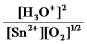 <strong>Write the mass-action expression,Q<sub>c</sub>,for the following chemical reaction. Sn<sup>2+</sup>(aq)+ O<sub>2</sub>(g)+ 3H<sub>2</sub>O(l) SnO<sub>2</sub>(s)+ 2H<sub>3</sub>O<sup>+</sup>(aq)</strong> A) B) C) D) E)None of these expressions is correct.
