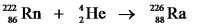 <strong>Which one of the following equations correctly represents alpha decay of ?</strong> A) B) C) D) E)