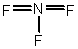 <strong>Select the correct Lewis structure for nitrogen trifluoride, NF<sub>3</sub>.</strong> A) B) C) D) E)