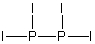 <strong>Select the best Lewis structure for P<sub>2</sub>I<sub>4</sub>.</strong> A) B) C) D) E) None of the above structures is suitable for P<sub>2</sub>I<sub>4</sub>.