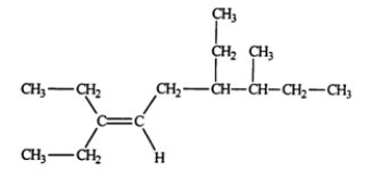 <strong>Select the correct name for the following compound.  </strong> A) cis-2,5-diethyl-6-methyl-3-nonene B) 2,5-diethyl-6-methyl-3-nonene C) cis-4,6-diethyl-3-methyl-6-nonene D) 4,6-diethyl-3-methyl-6-nonene E) trans-2,5-diethyl-6-methyl-3-nonene <div style=padding-top: 35px> 