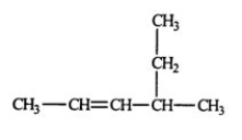 <strong>Select the correct name for the following compound.  </strong> A) 2-ethyl-3-pentene B) 4-ethyl-2-pentene C) 3-methyl-4-hexene D) 4-methyl-2-hexene E) none of the above <div style=padding-top: 35px> 