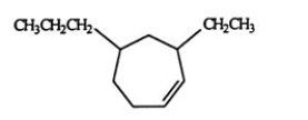 <strong>Select the correct name for the following compound.  </strong> A) 2-ethyl-4-propylcycloheptene B) 3-ethyl-5-propylcycloheptene C) 6-ethyl-4-propylcycloheptene D) 7-ethyl-5-propylcycloheptene E) 3-ethyl-5-propylcyclohexene <div style=padding-top: 35px> 