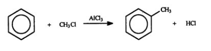 <strong>Benzene will react with chloromethane in the presence of a catalyst to produce toluene and hydrogen chloride. Select the correct reaction type for the process.  </strong> A) addition B) elimination C) substitution D) oxidation E) reduction <div style=padding-top: 35px> 