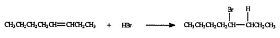 <strong>Select the correct reaction type for the following process.  </strong> A) addition B) elimination C) substitution D) oxidation E) reduction <div style=padding-top: 35px> 