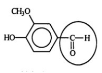 <strong>Vanillin is a flavoring agent which occurs naturally in the vanilla bean, the seed of an orchid. Identify the functional group circled.  </strong> A) aldehyde B) ketone C) alcohol D) carboxylic acid E) carbonyl <div style=padding-top: 35px> 