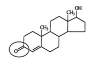 <strong>Testosterone is a male hormone. Identify the functional group circled.  </strong> A) aldehyde B) ketone C) alcohol D) ester E) carboxyl <div style=padding-top: 35px> 