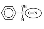 <strong>The millipede ejects the compound shown below to protect itself from its enemies. Identify the functional group circled.  </strong> A) nitrile B) alcohol C) amide D) amine E) nitro <div style=padding-top: 35px> 