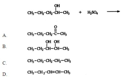 <strong>Identify the organic product for the reaction of 2-pentanol with sulfuric acid.  </strong> A) A B) B C) C D) D E) None of the above is a major product of the reaction. <div style=padding-top: 35px> 