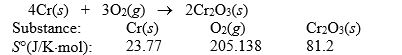 <strong>Calculate <font face=symbol></font>S° for the reaction </strong> A) -548.1 J/K B) -147.7 J/K C) 147.7 J/K D) 310.1 J/K E ) 548.1 J/K