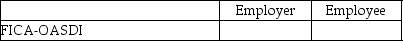 Given the following payroll items you are to identify whether they are the expense of the employer and/or the employee by placing an X in the appropriate column. -