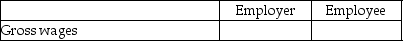 Given the following payroll items you are to identify whether they are the expense of the employer and/or the employee by placing an X in the appropriate column. -