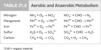 <strong>The reactions on the right side of the following table occur only </strong> A) under thermophilic conditions. B) under anaerobic conditions. C) deep within Earth's crust. D) under aerobic conditions. E) in the euphotic zone.