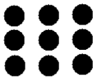 <strong> Which Gestalt grouping principle explains why the nine dots to the left look like three columns of three dots each?</strong> A)good continuation B)similarity C)uniform connectedness D)proximity