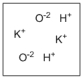 <strong>Which diagram properly depicts the dissolved species present in an aqueous solution of KOH? (water molecules are not shown)</strong> A) B) C) D)
