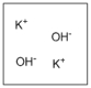 <strong>Which diagram properly depicts the dissolved species present in an aqueous solution of KOH? (water molecules are not shown)</strong> A) B) C) D)
