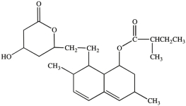 <strong>Lovastatin (structure shown)was the first statin drug to be marketed and used for lowering blood cholesterol. Which of the following functional groups is not present in lovastatin? </strong> A)ketone B)ester C)alcohol D)alkene