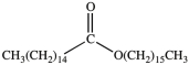 <strong>Cetyl palmitate, shown below, is a component of spermaceti wax isolated from the heads of sperm whales, and is used in cosmetics. In which solvent would cetyl palmitate be expected to have the greatest solubility? </strong> A)acetic acid B)ethanol C)hexane D)water