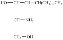 The compound below is the amino alcohol known as sphingosine, which forms the backbone of sphingomyelins.