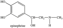 <strong>At the pH of the aqueous environment of the cells, amines exist in their ionized (charged)form. Which of the following properly represents how epinephrine exists in the cell? </strong> A) B) C) D)