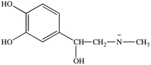 <strong>At the pH of the aqueous environment of the cells, amines exist in their ionized (charged)form. Which of the following properly represents how epinephrine exists in the cell? </strong> A) B) C) D)