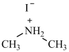 The IUPAC name of the compound below is dimethylammonia iodide.