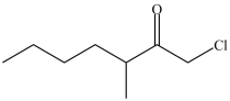 <strong>What is the structure of 1-chloro-3-ethyl-2-heptanone?</strong> A) B) C) D)