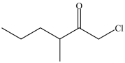 <strong>What is the structure of 1-chloro-3-ethyl-2-heptanone?</strong> A) B) C) D)
