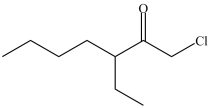 <strong>What is the structure of 1-chloro-3-ethyl-2-heptanone?</strong> A) B) C) D)