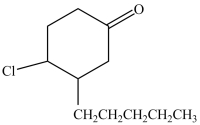 <strong>What is the IUPAC name of the compound below? </strong> A)4-chloro-3-pentyl-1-cyclohexone B)4-chloro-3-pentylcyclohexanone C)1-chloro-2-pentyl-4-cyclohexanone D)4-chloro-3-pentylphenone
