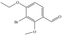 <strong>What is the name of the compound below? </strong> A)3-bromo-4-ethyl-2-methylbenzaldehyde B)3-bromo-4-ethoxy-2-methoxybenzaldehyde C)1-bromo-2-ethoxy-6-methoxy-3-benzaldehyde D)3-bromo-4-ethoxy-2-methoxyphenal