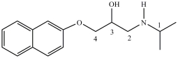<strong>Propranol, shown below, is a chiral compound that exists as a pair of enantiomers. One enantiomer is used to treat irregular heartbeats, and the other enantiomer is used as a contraceptive. Identify the chirality center(s)in Propranol. </strong> A)C1 B)C2 C)C3 D)C4 E)C1 and C3