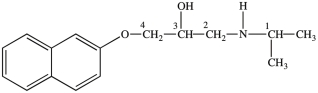 <strong>Propranol, shown below, is a chiral compound that exists as a pair of enantiomers. One enantiomer is used to treat irregular heartbeats, and the other enantiomer is used as a contraceptive. Identify the chirality center(s)in Propranol. </strong> A)C1 B)C2 C)C3 D)C4 E)C1 and C3