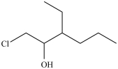 <strong>What is the structure of 1-chloro-3-ethyl-2-heptanol?</strong> A) B) C) D)