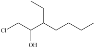 <strong>What is the structure of 1-chloro-3-ethyl-2-heptanol?</strong> A) B) C) D)