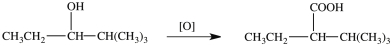 The alcohol shown below can be oxidized with K<sub>2</sub>Cr<sub>2</sub>O<sub>7 </sub>to give the indicated product.
