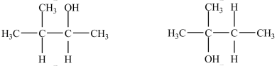 The two alcohols below are dehydrated with H<sub>2</sub>SO<sub>4</sub> to give the same major product.