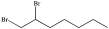 <strong>What product results when 1-heptene undergoes the halogenation reaction shown? </strong> A) B) C) D)