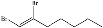 <strong>What product results when 1-heptene undergoes the halogenation reaction shown? </strong> A) B) C) D)
