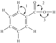 <strong>Which of the following correctly describes the bond angles indicated in the structure below? </strong> A)Angle 1 = 109.5°, Angle 2 = 109.5°, and Angle 3 = 180° B)Angle 1 = 120°, Angle 2 = 120°, and Angle 3 = 180° C)Angle 1 = 120°, Angle 2 = 120°, and Angle 3 = ~109.5°