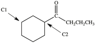 <strong>How many H atoms are bonded to the labeled carbons in the structure below? </strong> A)C1 has 2Hs and C2 has 2Hs B)C1 has 1H and C2 has no Hs C)C1 has 2Hs and C2 has 1H D)C1 has 1H and C2 has 1 H