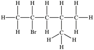 <strong>Which structure properly indicates the order of attachment of atoms as represented by the condensed structure CH<sub>3</sub>CHBrCH<sub>2</sub>CH(CH<sub>3</sub>)<sub>2</sub>?</strong> A) B) C) D)